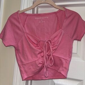Aeropostale Fuchsia Ruched Blouse